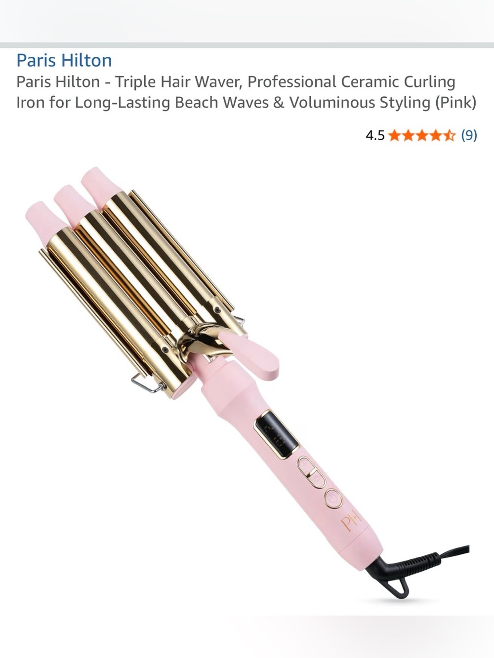 Paris Hilton Pink and Gold Triple Barrel Waver